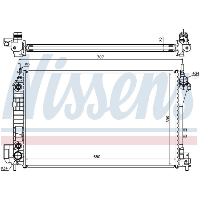 NISSENS 63023A Radiator w/Integrated Transmission Oil Cooler