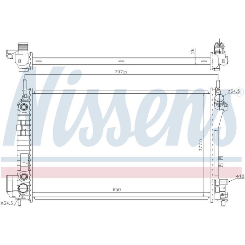 NISSENS 630703 Radiator w/Integrated Transmission Oil Cooler