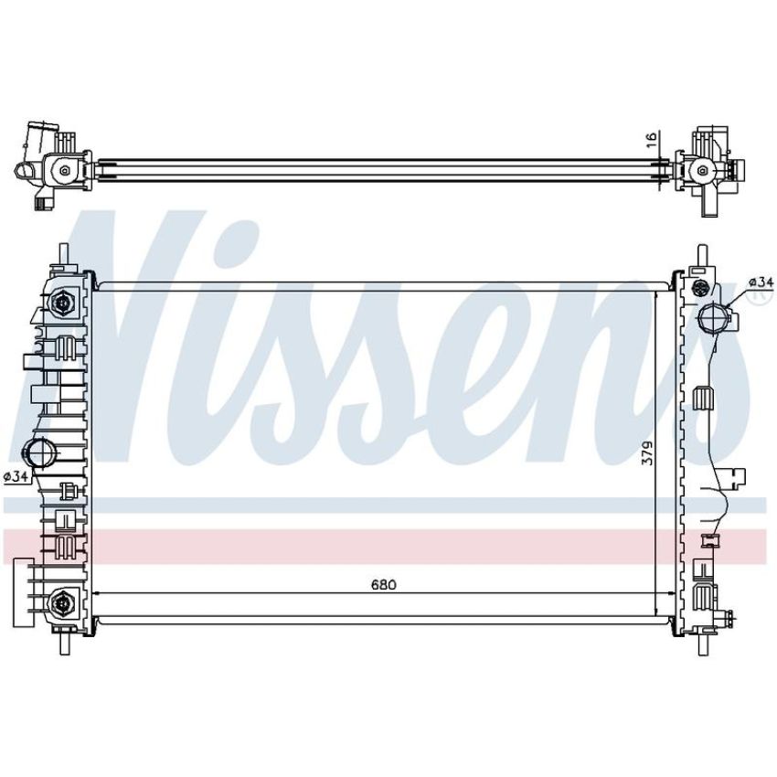 NISSENS 630713 Radiator w/Integrated Transmission Oil Cooler