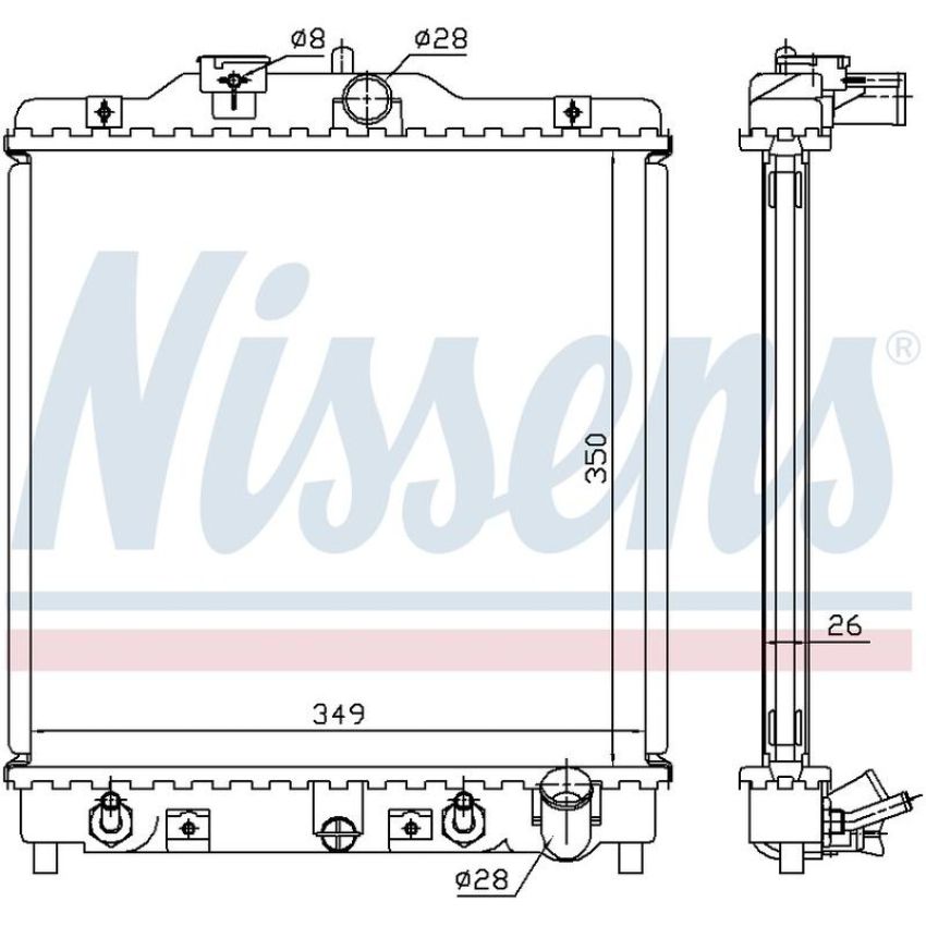 NISSENS 633081 Radiator w/Integrated Transmission Oil Cooler