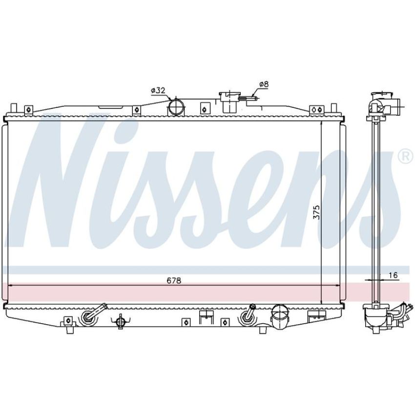 NISSENS 63345 Radiator w/Integrated Transmission Oil Cooler