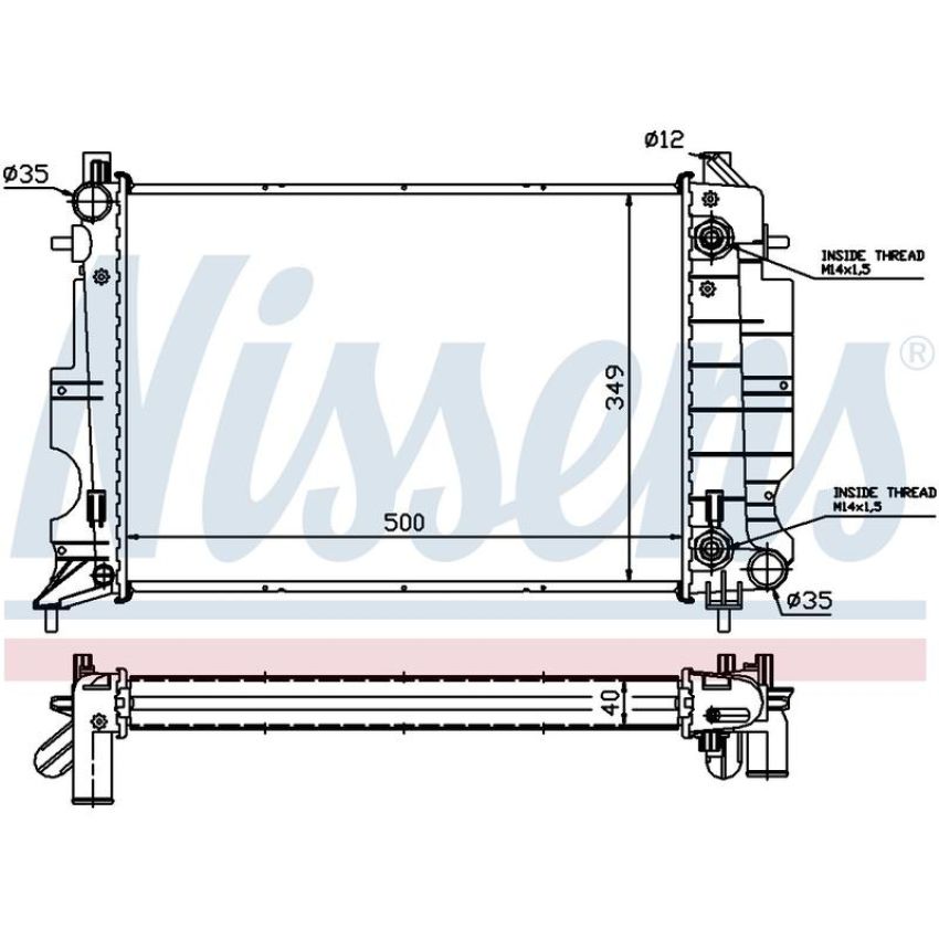 NISSENS 64034A Radiator w/Integrated Transmission Oil Cooler
