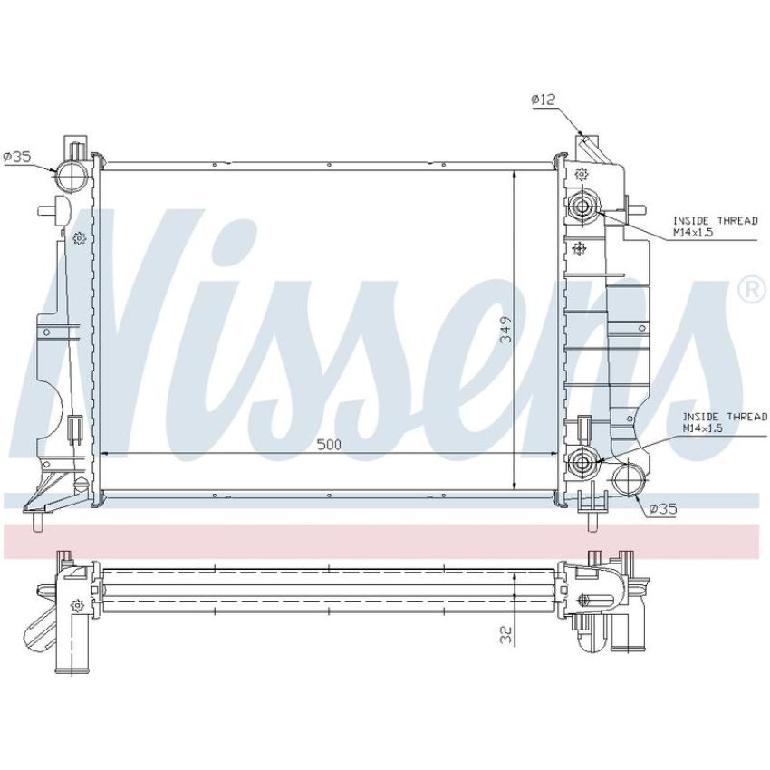 NISSENS 64036A Radiator w/Integrated Transmission Oil Cooler