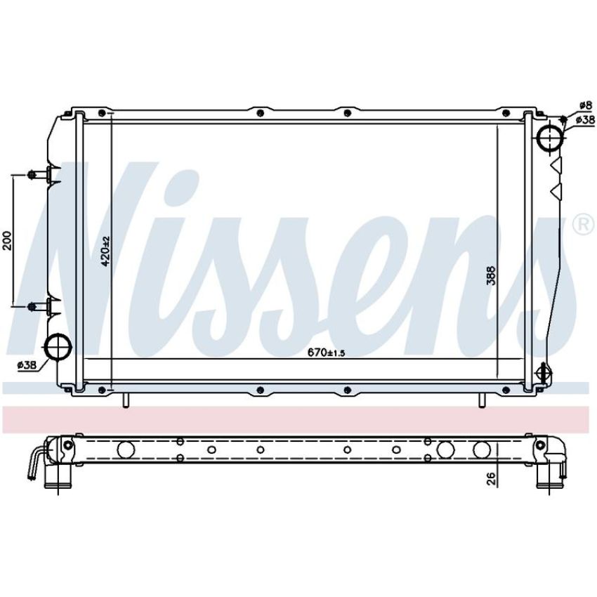 NISSENS 641111 Radiator w/Integrated Transmission Oil Cooler