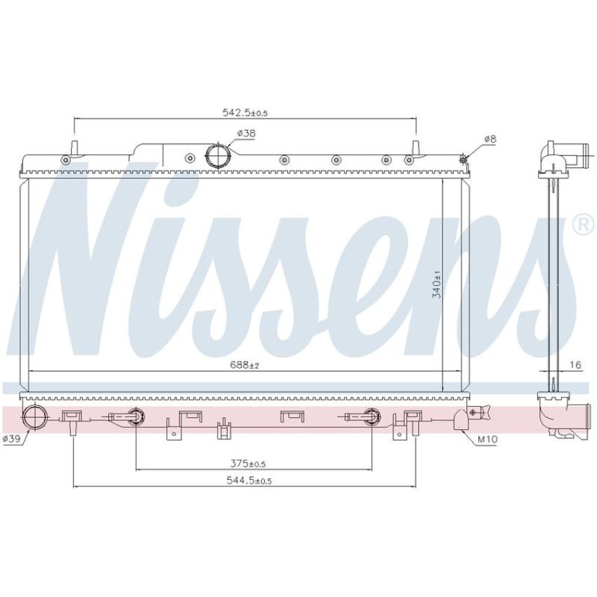 NISSENS 64123 Radiator w/Integrated Transmission Oil Cooler