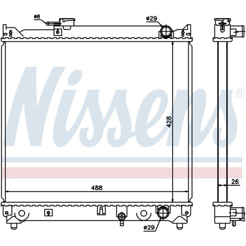 NISSENS 64155 Radiator w/Integrated Transmission Oil Cooler