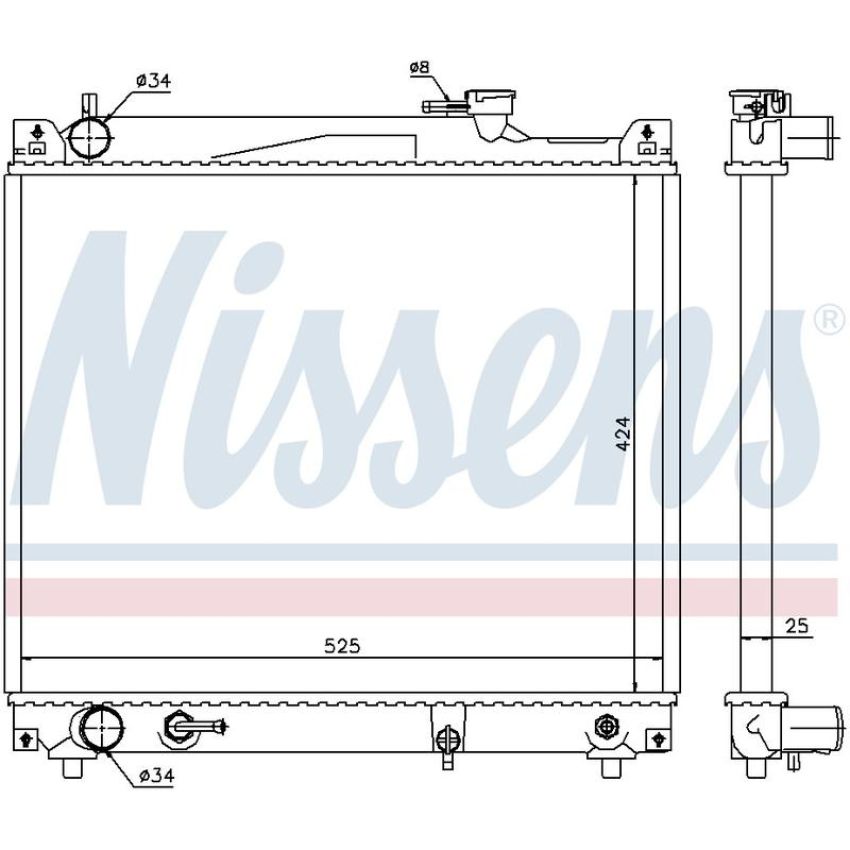 NISSENS 64159 Radiator w/Integrated Transmission Oil Cooler