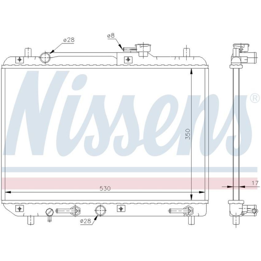 NISSENS 64176 Radiator w/Integrated Transmission Oil Cooler