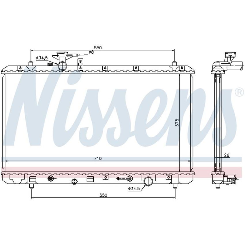 NISSENS 64205 Radiator w/Integrated Transmission Oil Cooler