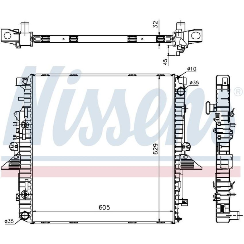 NISSENS 64320A Radiator w/Integrated Transmission Oil Cooler