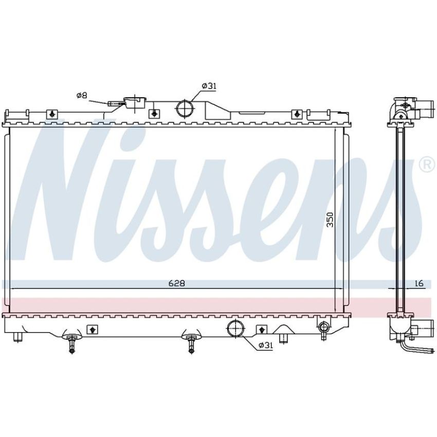 NISSENS 646281 Radiator w/Integrated Transmission Oil Cooler
