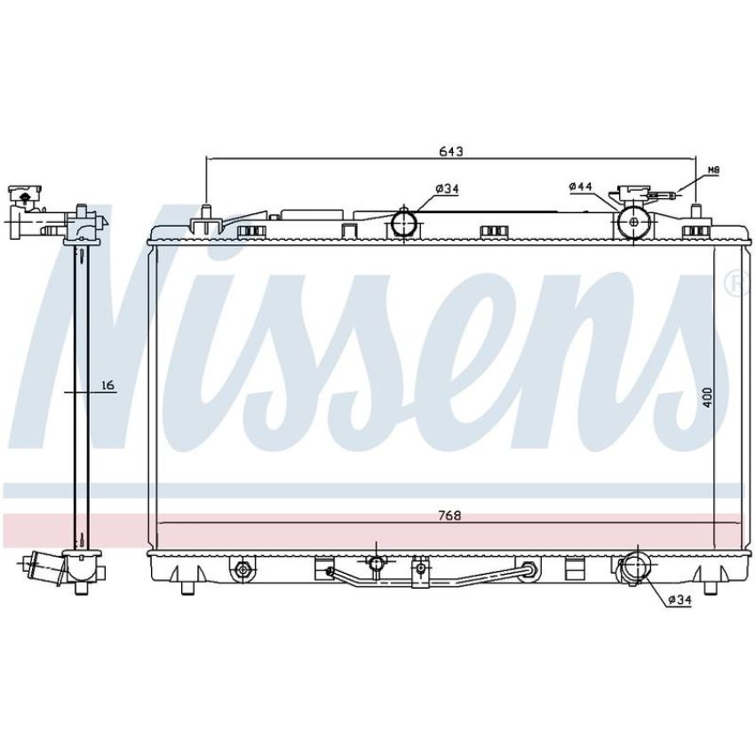 NISSENS 646812 Radiator w/Integrated Transmission Oil Cooler