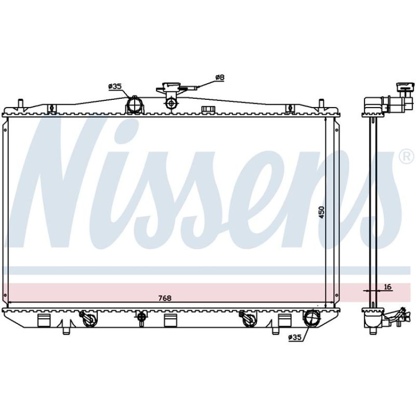 NISSENS 646836 Radiator w/Integrated Transmission Oil Cooler