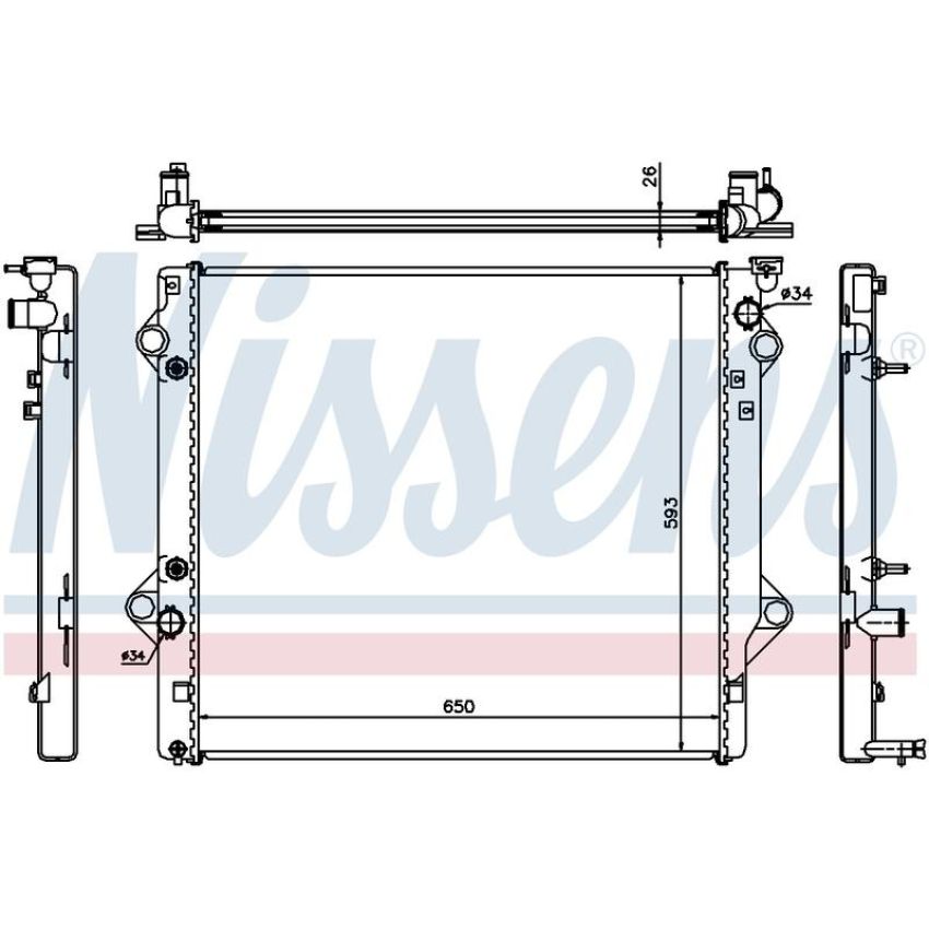 NISSENS 64684 Radiator w/Integrated Transmission Oil Cooler