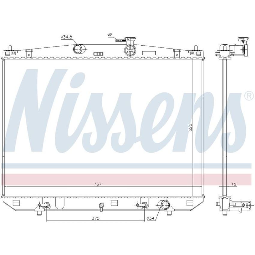NISSENS 646923 Radiator w/Integrated Transmission Oil Cooler