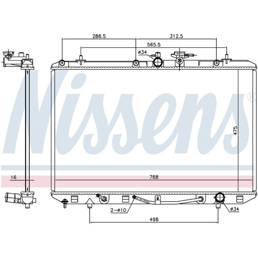 NISSENS 646927 Radiator w/Integrated Transmission Oil Cooler