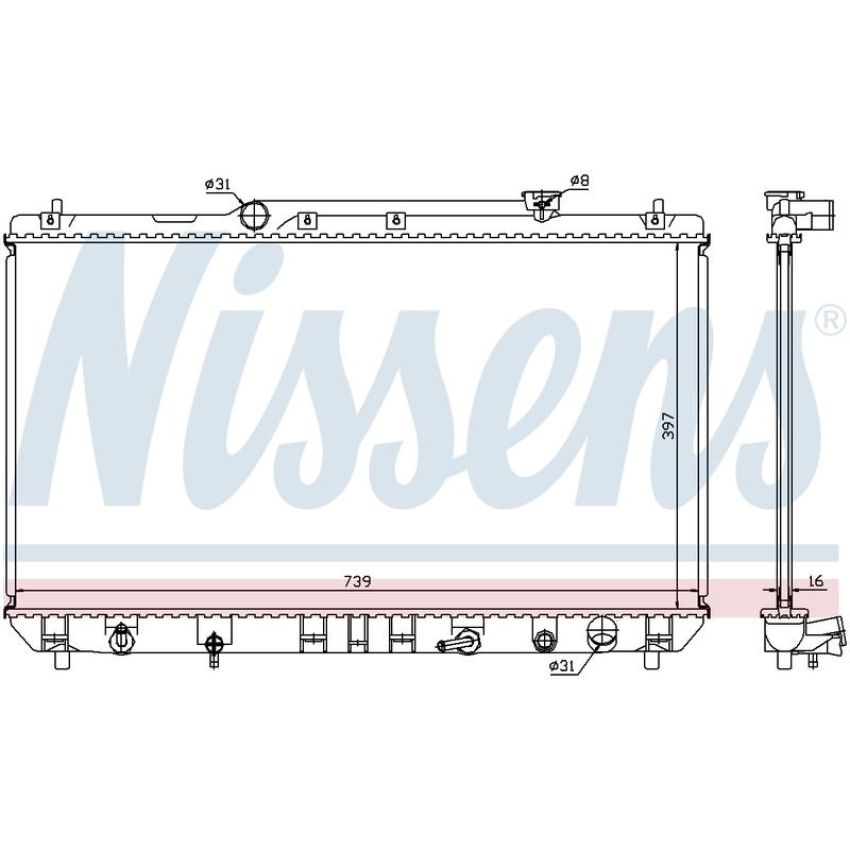 NISSENS 646991 Radiator w/Integrated Transmission Oil Cooler
