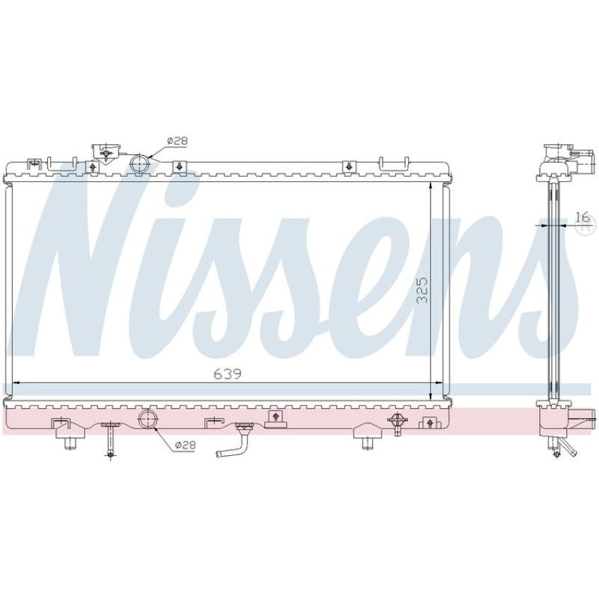 NISSENS 647041 Radiator w/Integrated Transmission Oil Cooler