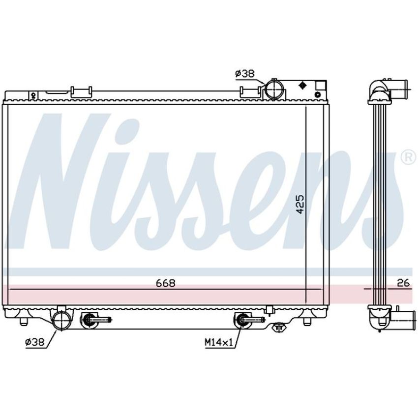 NISSENS 647451 Radiator w/Integrated Transmission Oil Cooler