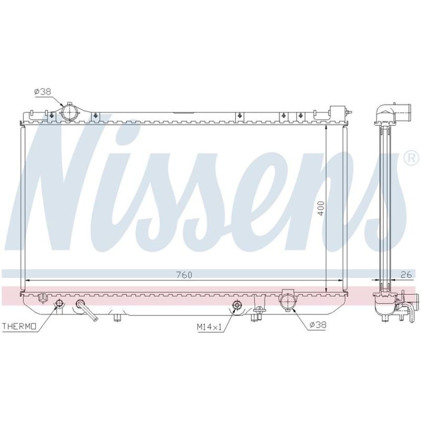 NISSENS 64756 Radiator w/Integrated Transmission Oil Cooler