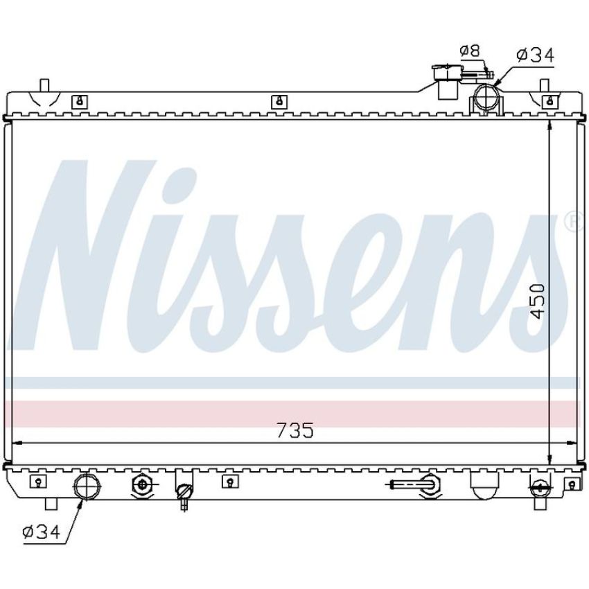 NISSENS 64766 Radiator w/Integrated Transmission Oil Cooler
