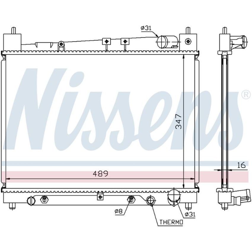 NISSENS 64799 Radiator w/Integrated Transmission Oil Cooler