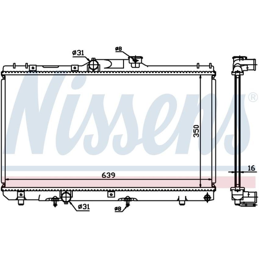 NISSENS 648681 Radiator w/Integrated Transmission Oil Cooler