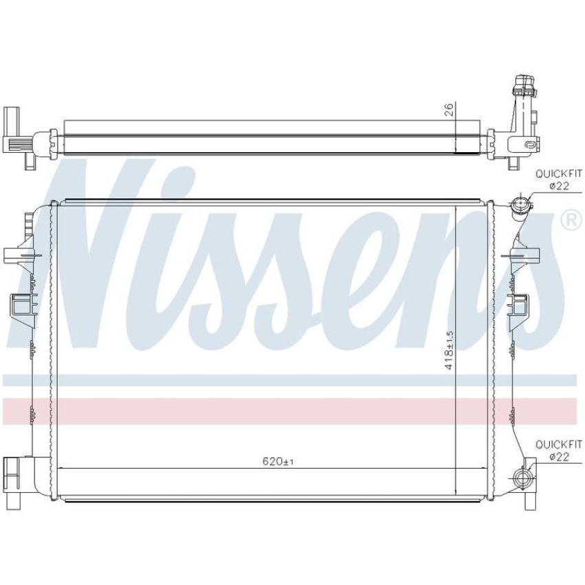NISSENS 65328 Intercooler Heat Exchanger