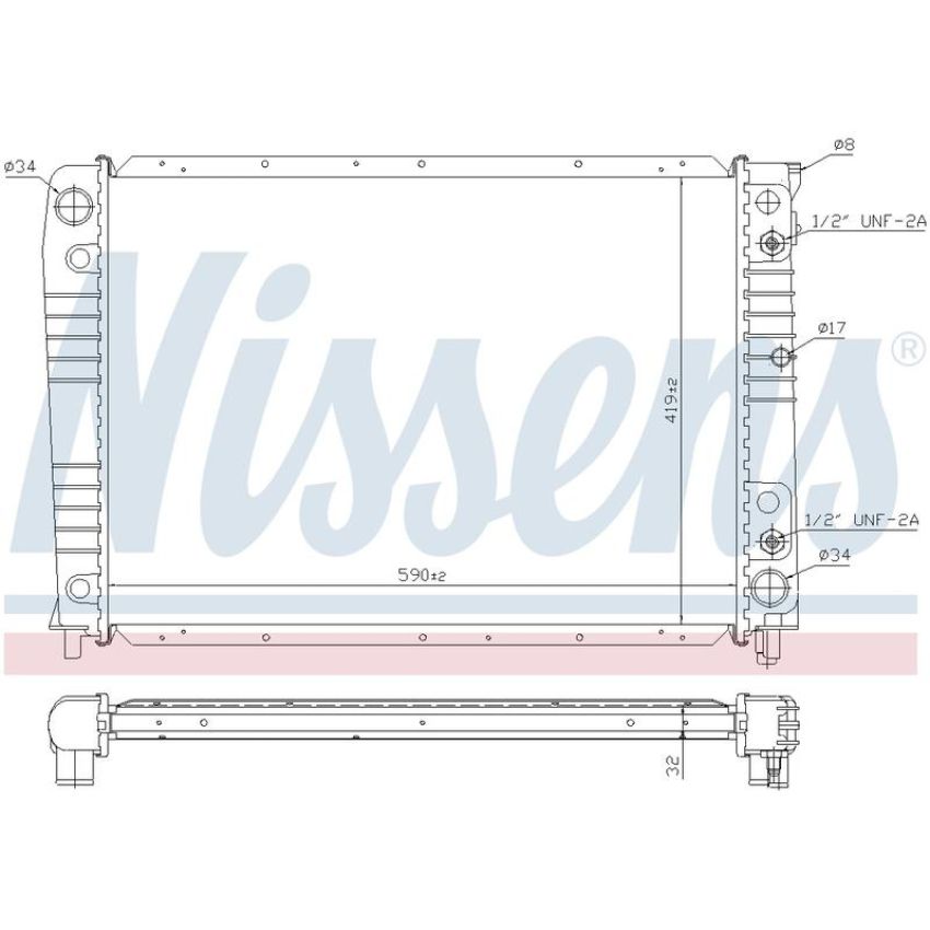 NISSENS 65538A Radiator w/Integrated Transmission Oil Cooler