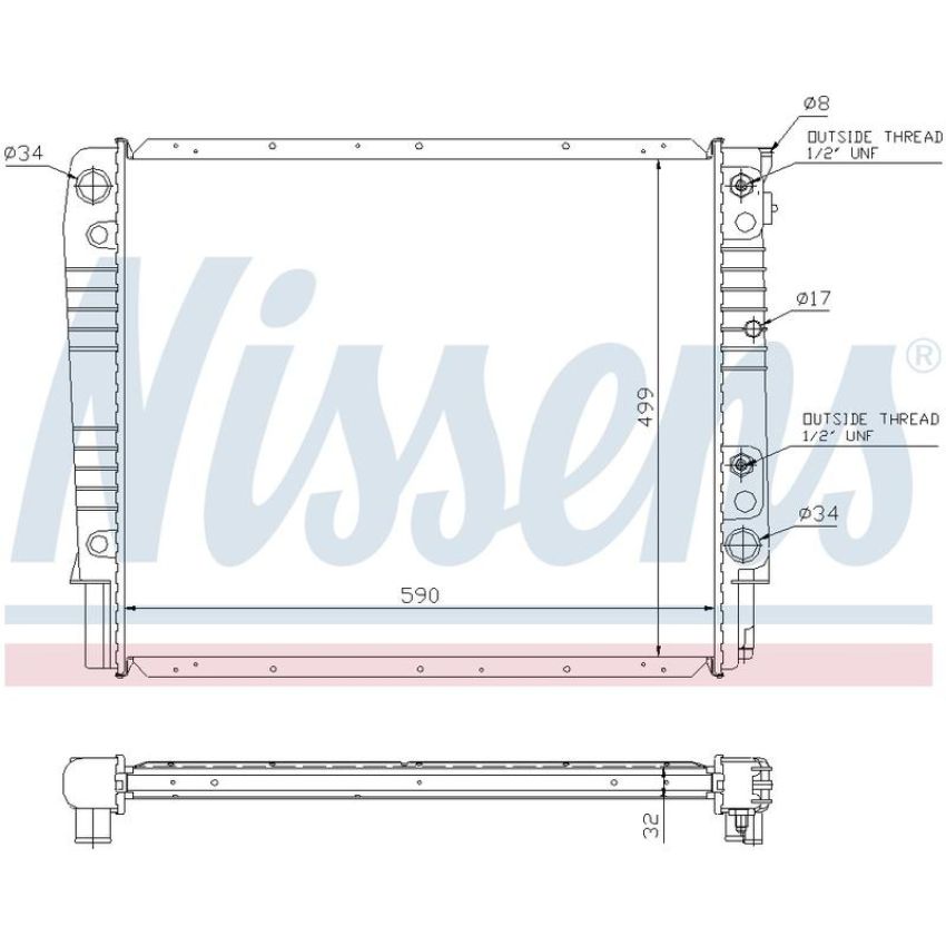 NISSENS 65542A Radiator w/Integrated Transmission Oil Cooler
