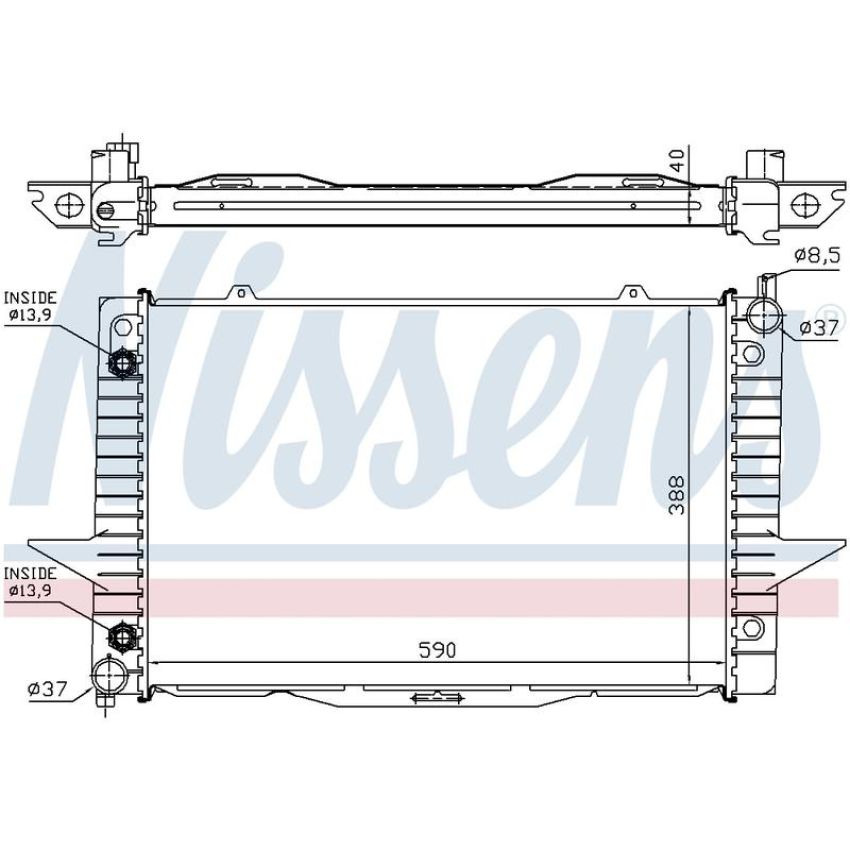NISSENS 65548A Radiator w/Integrated Transmission Oil Cooler