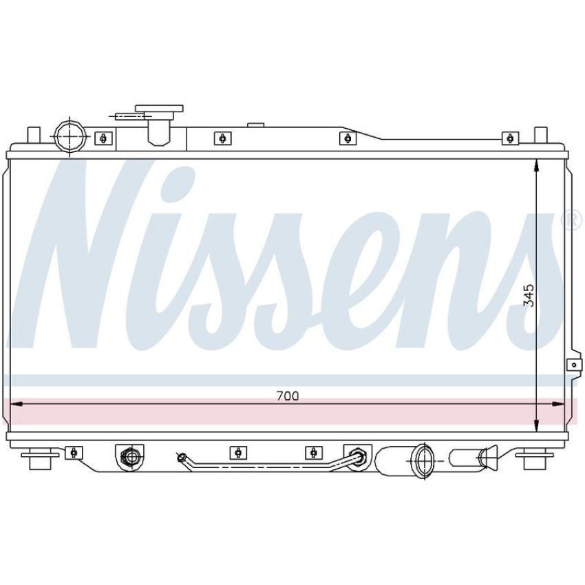 NISSENS 66605 Radiator w/Integrated Transmission Oil Cooler