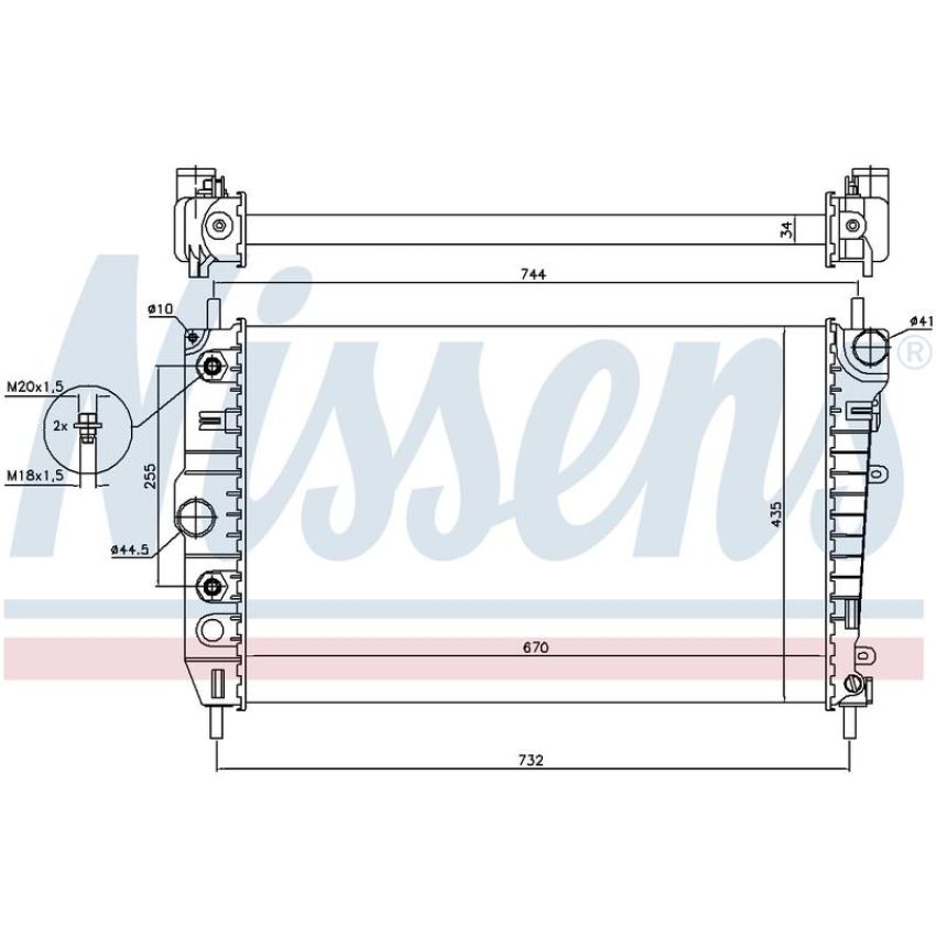 NISSENS 66701 Radiator w/Integrated Transmission Oil Cooler