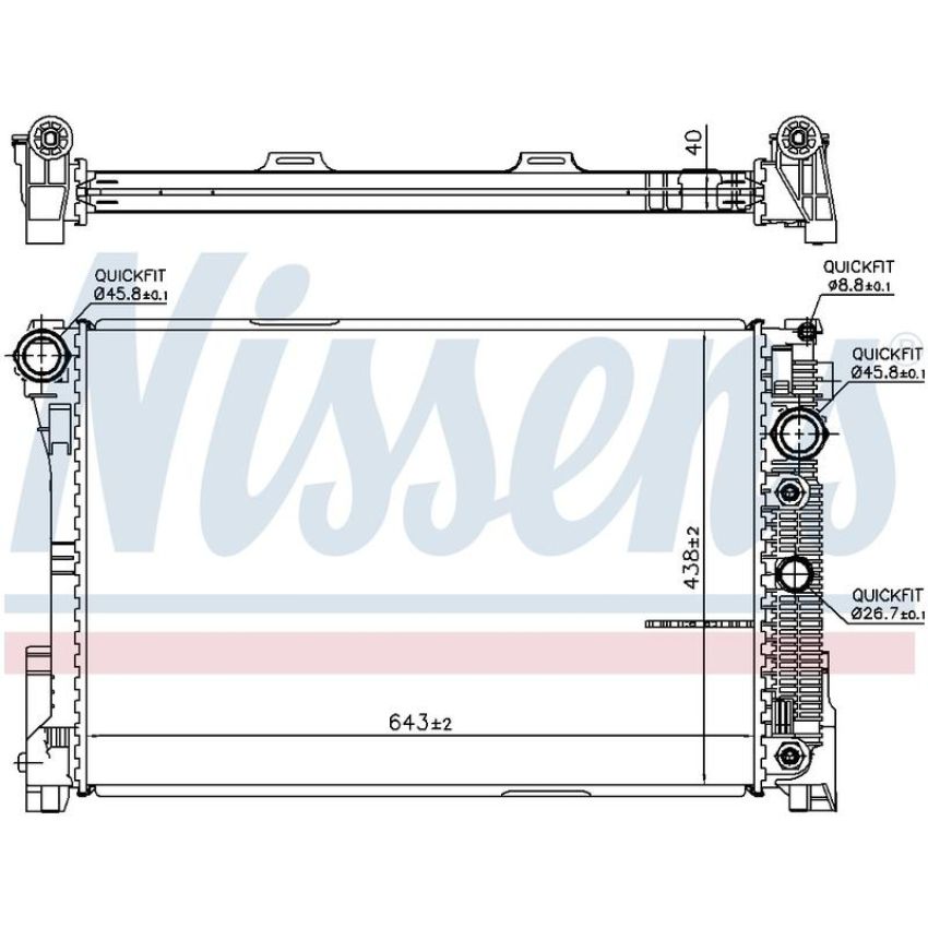 NISSENS 67101 Radiator w/Integrated Transmission Oil Cooler