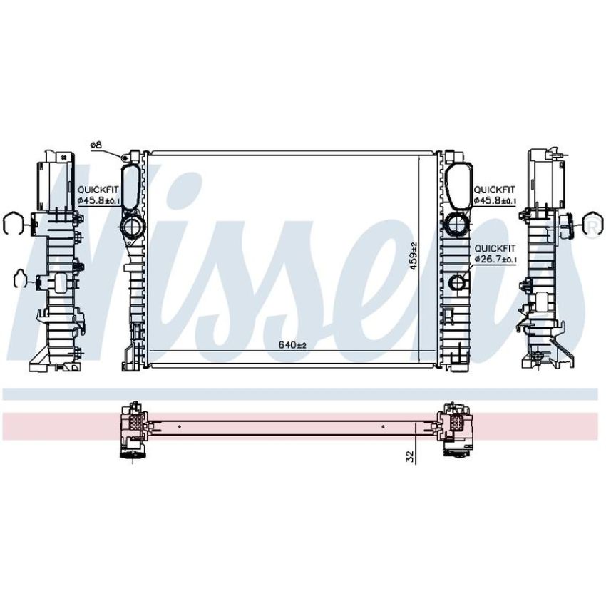 NISSENS 67102A Radiator w/Integrated Transmission Oil Cooler