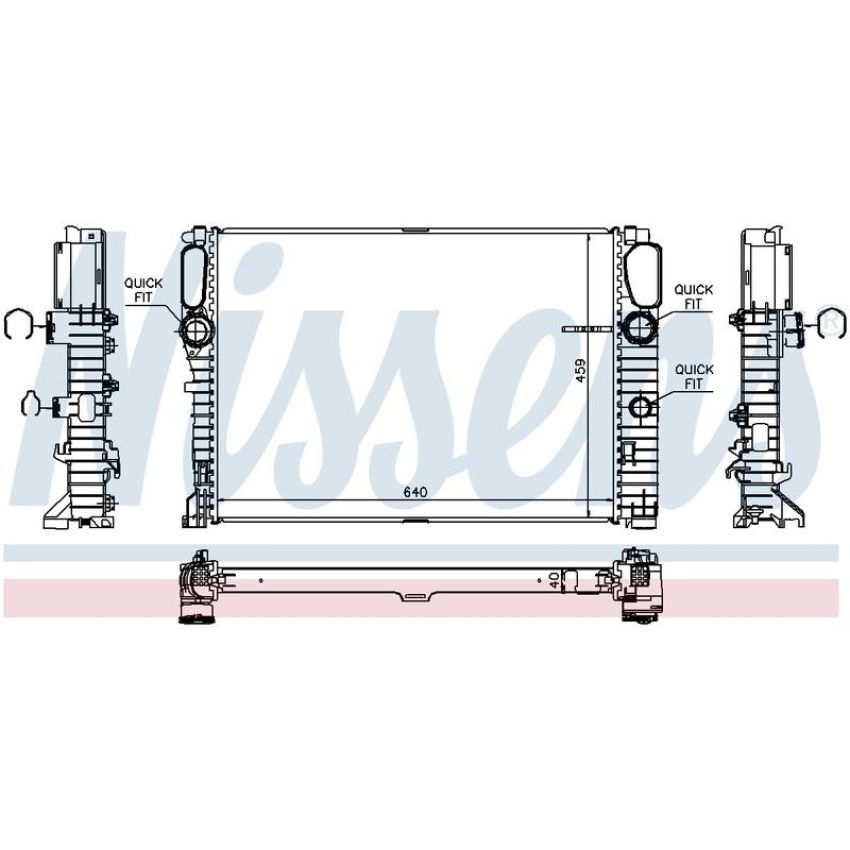 NISSENS 67105 Radiator w/Integrated Transmission Oil Cooler