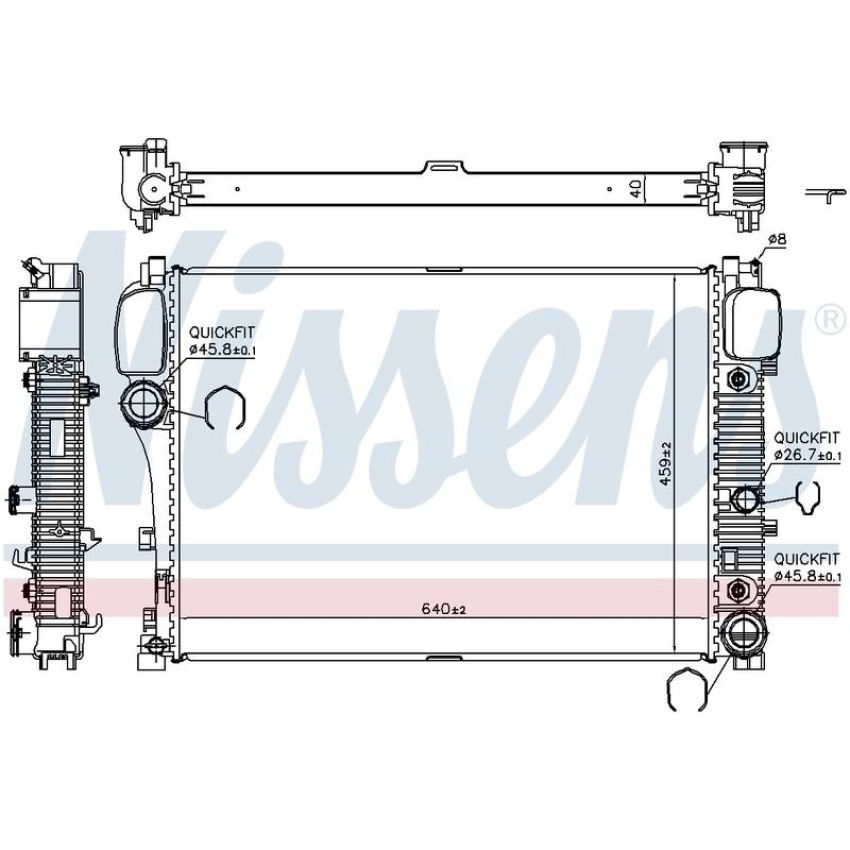 NISSENS 67107A Radiator w/Integrated Transmission Oil Cooler