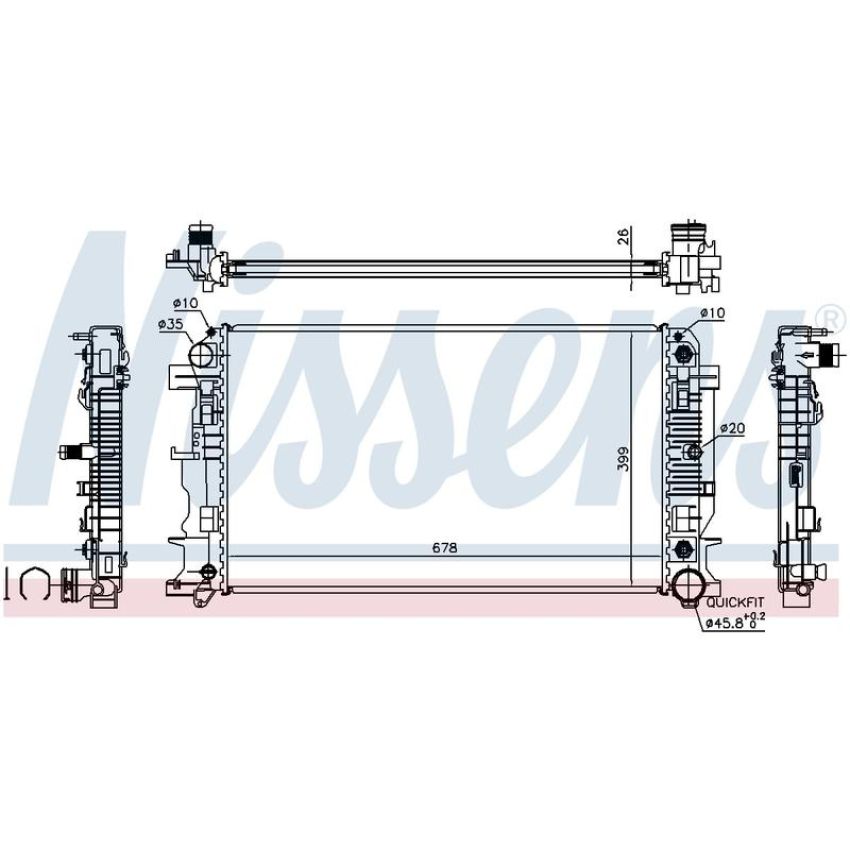 NISSENS 67157A Radiator w/Integrated Transmission Oil Cooler