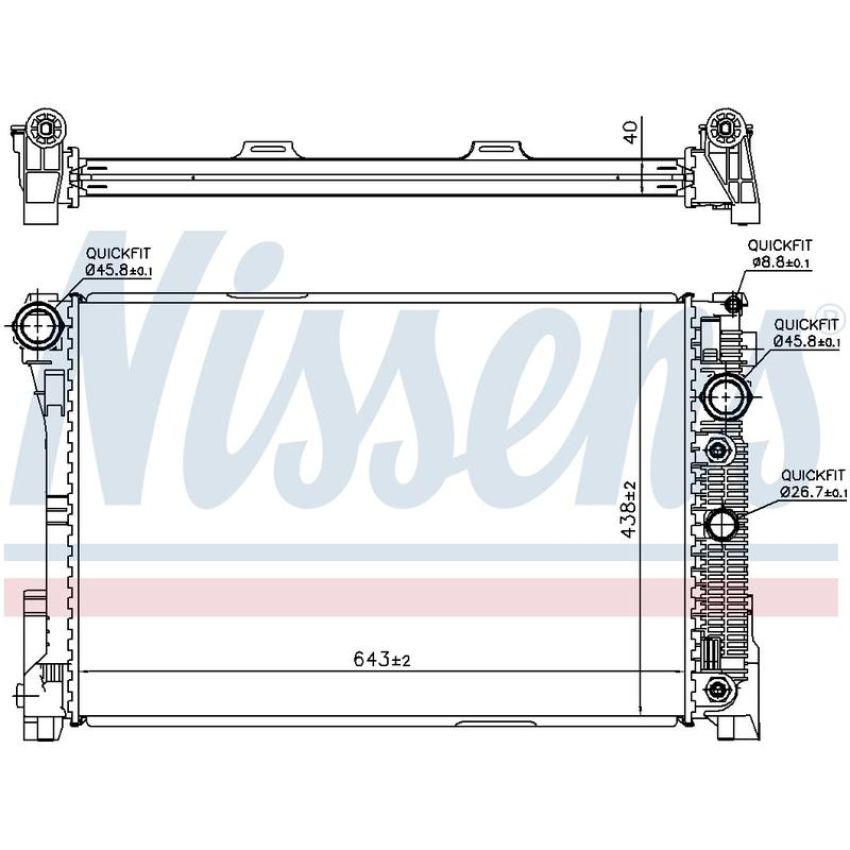 NISSENS 67162 Radiator w/Integrated Transmission Oil Cooler