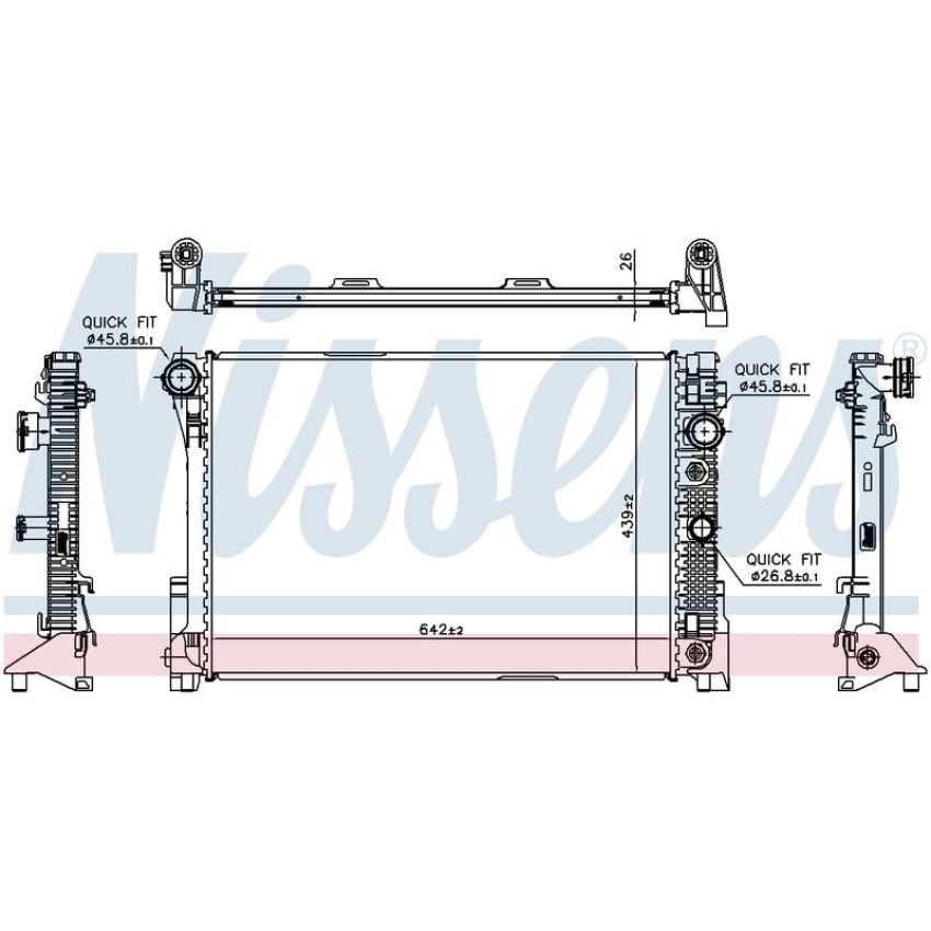NISSENS 67168 Radiator w/Integrated Transmission Oil Cooler