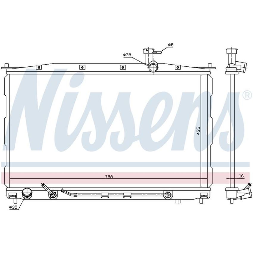 NISSENS 67505 Radiator w/Integrated Transmission Oil Cooler