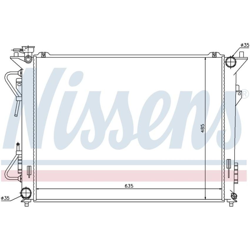 NISSENS 67508 Radiator w/Integrated Transmission Oil Cooler