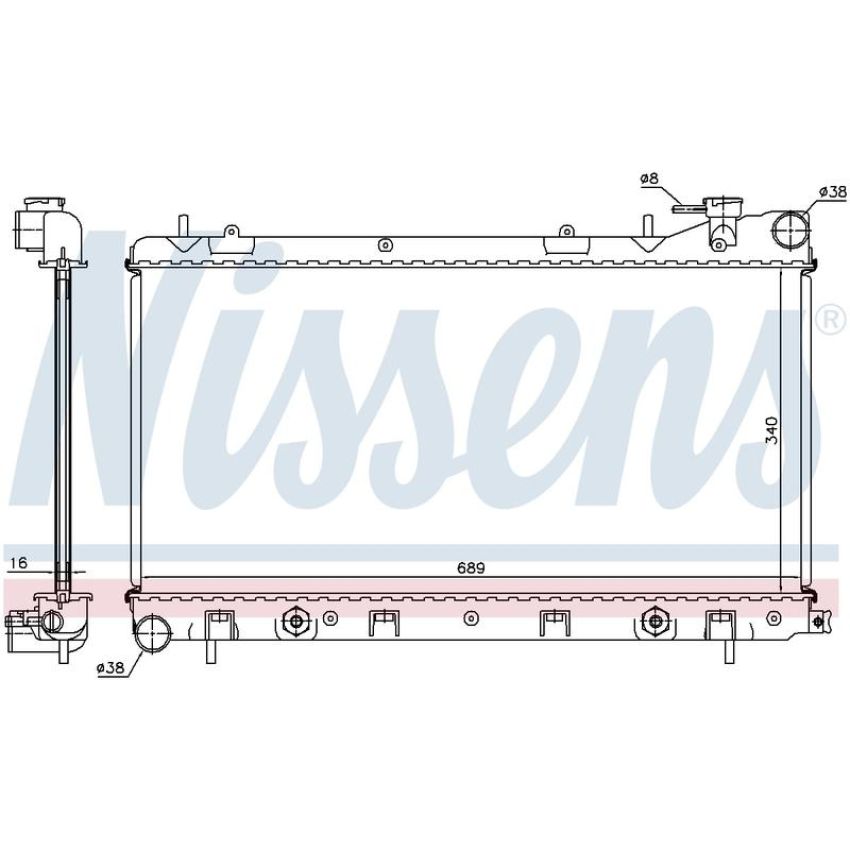 NISSENS 67705A Radiator w/Integrated Transmission Oil Cooler