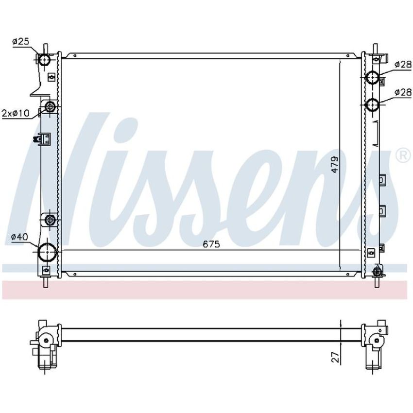 NISSENS 67727 Radiator w/Integrated Transmission Oil Cooler