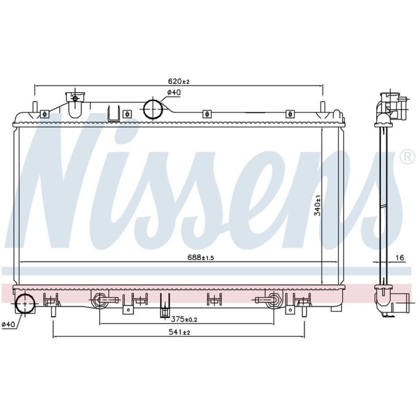 NISSENS 67741 Radiator w/Integrated Transmission Oil Cooler