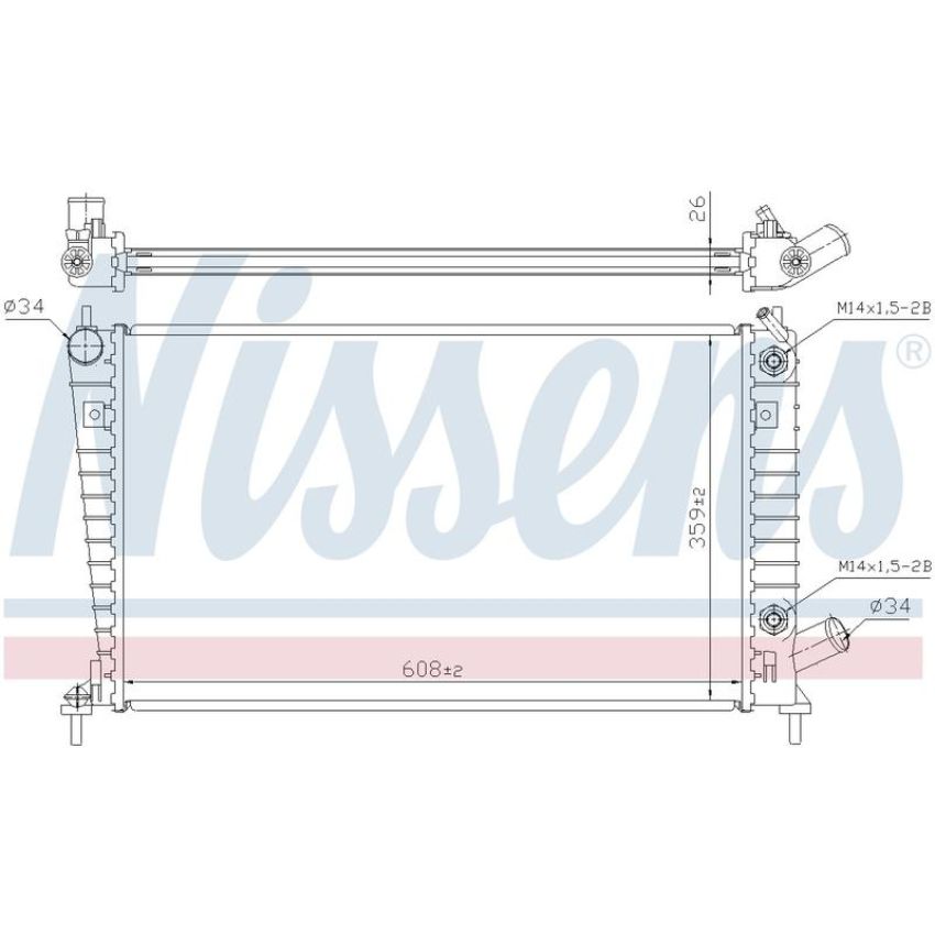 NISSENS 68001A Radiator w/Integrated Transmission Oil Cooler