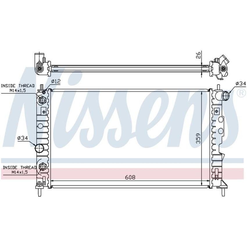 NISSENS 68003A Radiator w/Integrated Transmission Oil Cooler