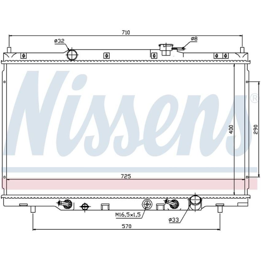 NISSENS 68106 Radiator w/Integrated Transmission Oil Cooler