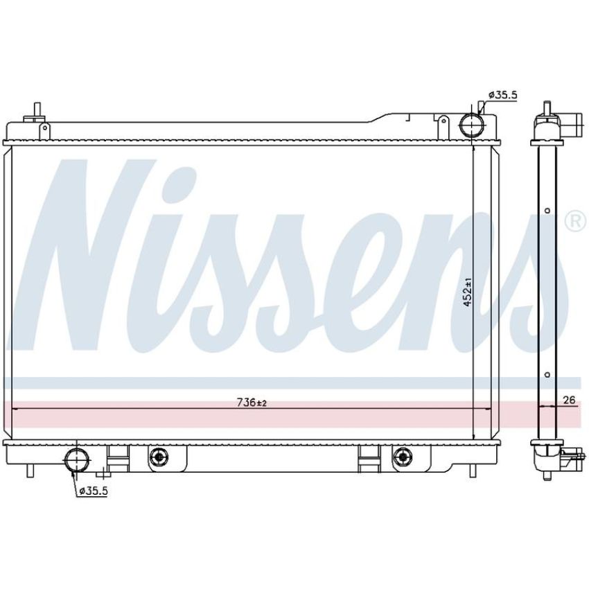 NISSENS 68118 Radiator w/Integrated Transmission Oil Cooler