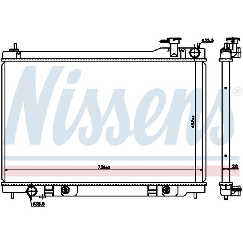 NISSENS 68119 Radiator w/Integrated Transmission Oil Cooler